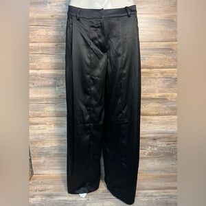 Forever 21 Wide Leg Satin Trousers in Black NWT